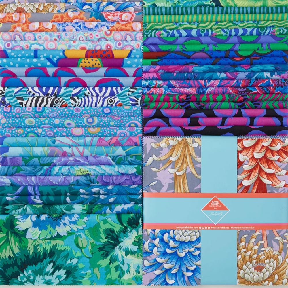 Kaffe Fassett Collective August 2025 Cool Colorstory 10" Squares Layer Cake